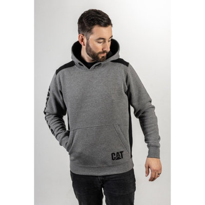 Caterpillar - Logo Panel Hooded Sweatshirt - Grey - Medium