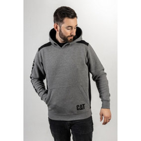 Caterpillar - Logo Panel Hooded Sweatshirt - Grey - Medium