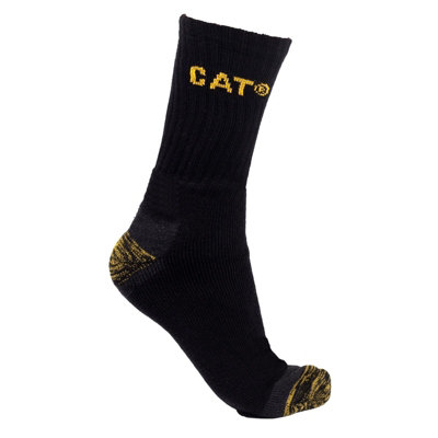 Caterpillar Premium Work Sock 3 Pair Pack Black Socks DIY at B&Q