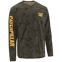 Caterpillar - Trademark Banner Long Sleeve T-Shirt - Green - Tee Shirt - XXXXL
