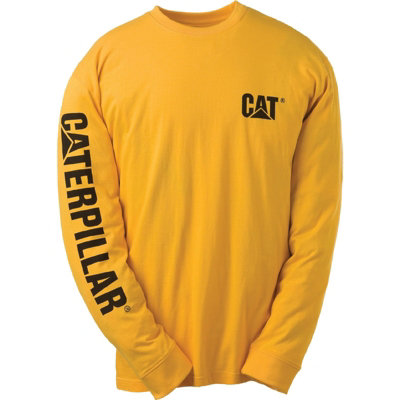 Caterpillar - Trademark Banner Long Sleeve T-Shirt - Yellow - Tee Shirt - XXXL