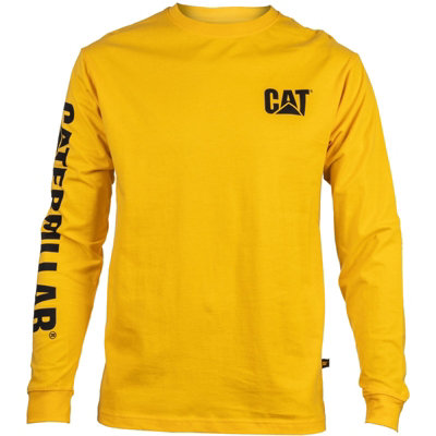 Caterpillar - Trademark Banner Long Sleeve T-Shirt - Yellow - Tee Shirt - XXXXL