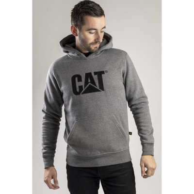 Caterpillar Trademark Hooded Pullover Work Jumper Grey - XL | DIY at B&Q