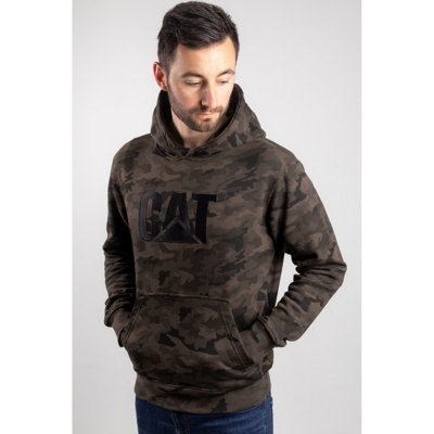 Caterpillar Trademark Hooded Pullover Work Jumper Night Camouflage - L