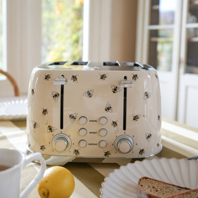 Cath Kidston Bees Print 4-Slice 1850W Retro Style Toaster with Wide ...