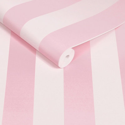 Cath Kidston Canopy Stripe Pink Wallpaper