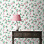 Cath Kidston Cream & Pink Floral Pearl effect Embossed Wallpaper