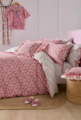 Cath Kidston Ditsy Archive Pink Duvet Cover Set Floral Themed Double Bedding Set