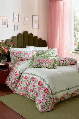 Cath Kidston Dolly Rose Sage Duvet Cover Set Floral Themed Single Bedding Set