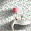 Cath Kidston Pink Floral Pearl effect Embossed Wallpaper