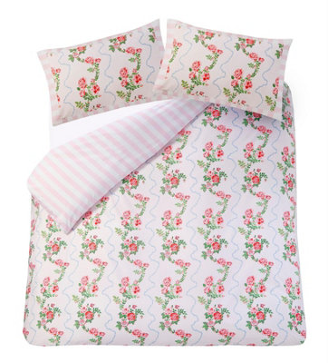 Cath Kidston Rose Flutter Pink Duvet Cover Set Floral Themed Single Bedding