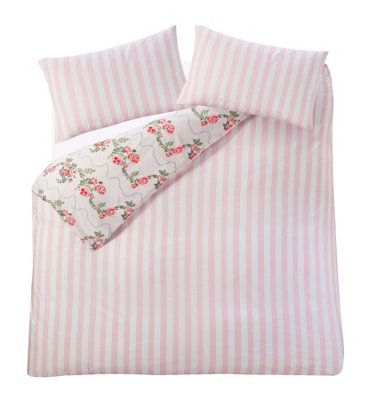 Cath Kidston Rose Flutter Pink Duvet Cover Set Floral Themed Single Bedding