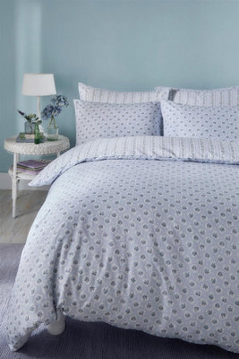 Cath Kidston Ticking Stripe Blue Single Duvet Cover Set