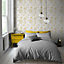 Cath Kidston Yellow Floral Metallic effect Embossed Wallpaper