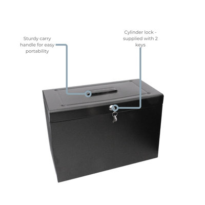 Cathedral Products A4+ (Foolscap) Steel File Box with Starter Pack of 5 ...