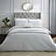 Catherine Lansfield Art Deco Pearl Embellished King Duvet Cover Set with Pillowcases Silver Grey