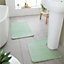 Catherine Lansfield Bathroom Anti-Bacterial Memory Foam Bath Mat and Pedestal Set Sage
