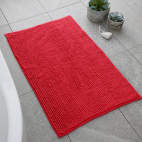 Catherine Lansfield Bathroom Bobble Bath Mat Red