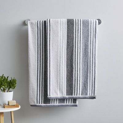 Catherine Lansfield Bathroom Kelso Stripe 450 gsm Soft & Absorbent ...