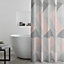 Catherine Lansfield Bathroom Larsson Geo 180x180cm Shower Curtain Blush Pink