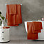 Catherine Lansfield Bathroom Zero Twist 500 gsm Soft & Absorbent Cotton 6 Piece Towel Set Terracotta