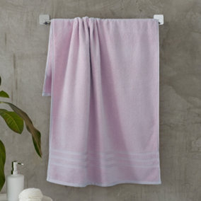 Catherine Lansfield Bathroom Zero Twist 500 gsm Soft & Absorbent Cotton Bath Sheet Pair Lilac