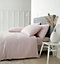 Catherine Lansfield Bedding 145 GM Brushed Cotton Duvet Cover Set with Pillowcases Pink