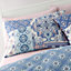 Catherine Lansfield Bedding Boho Patchwork Geometric Duvet Cover Set with Pillowcases Blue