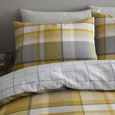 Catherine Lansfield Bedding Brushed Check Duvet Cover Set with