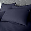 Catherine Lansfield Bedding Brushed Cotton Duvet Cover Set with Pillowcase Navy Blue