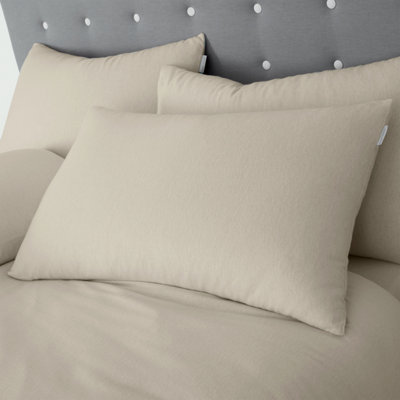 Catherine Lansfield Bedding Brushed Cotton Duvet Cover Set with Pillowcases Cream