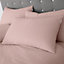 Catherine Lansfield Bedding Brushed Cotton Duvet Cover Set with Pillowcases Pink