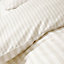 Catherine Lansfield Bedding Brushed Cotton Stripe Reversible Duvet Cover Set with Pillowcase Natural