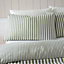 Catherine Lansfield Bedding Brushed Cotton Stripe Reversible Duvet Cover Set with Pillowcases Green