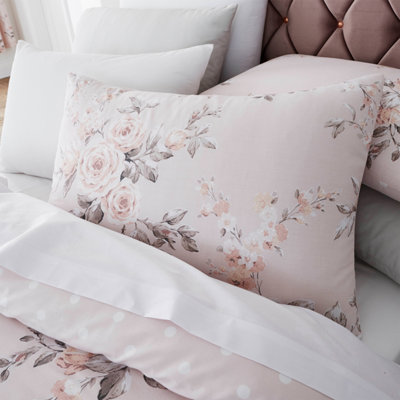 Catherine Lansfield Bedding Canterbury Floral Duvet Cover Set with Pillowcase Blush Pink