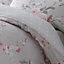 Catherine Lansfield Bedding Canterbury Floral Duvet Cover Set with Pillowcases Grey