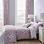 Catherine Lansfield Bedding Canterbury Floral Duvet Cover Set with Pillowcases Heather