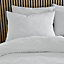 Catherine Lansfield Bedding Chevron Clipped Jacquard Duvet Cover Set with Pillowcases White