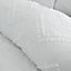 Catherine Lansfield Bedding Chevron Clipped Jacquard Duvet Cover Set with Pillowcases White