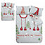 Catherine Lansfield Bedding Christmas Bedding Hanging With My Gnomies Duvet Cover Set with Pillowcases Red/Grey