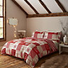 Catherine Lansfield Bedding Christmas Bedding Let It Snow Christmas Duvet Cover Set with Pillowcases Red