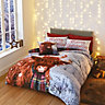 Catherine Lansfield Bedding Christmas Bedding Merry Christmoo Duvet Cover Set with Pillowcases Multi