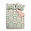 Catherine Lansfield Bedding Clarence Floral Duvet Cover Set with Pillowcases Natural / Green