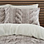 Catherine Lansfield Bedding Cosy Warm Cable Knit Fleece Duvet Cover Set with Pillowcases Cream