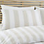 Catherine Lansfield Bedding Cove Stripe Reversible King Duvet Cover Set with Pillowcases Natural