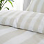 Catherine Lansfield Bedding Cove Stripe Reversible Single Duvet Cover Set with Pillowcase Natural
