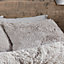Catherine Lansfield Bedding Cuddly Deep Pile Duvet Cover Set with Pillowcases Silver Grey