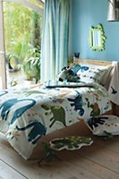 Catherine Lansfield Bedding Dino Duvet Cover Set with Pillowcases Green