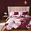 Catherine Lansfield Bedding Dramatic Floral Duvet Cover Set with Pillowcases Claret Red