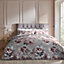 Catherine Lansfield Bedding Dramatic Floral Duvet Cover Set with Pillowcases Grey
